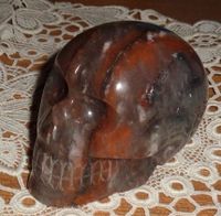 Quarz orange Kristallschädel aus Brasilien 480 g